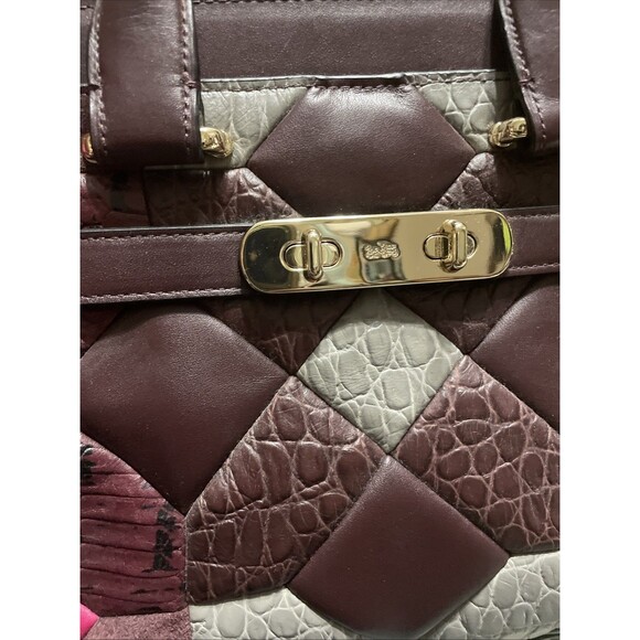 EUC COACH Swagger 27 Animal Print Mix Quilt Leather Crossbody Satchel - Picture 14 of 15